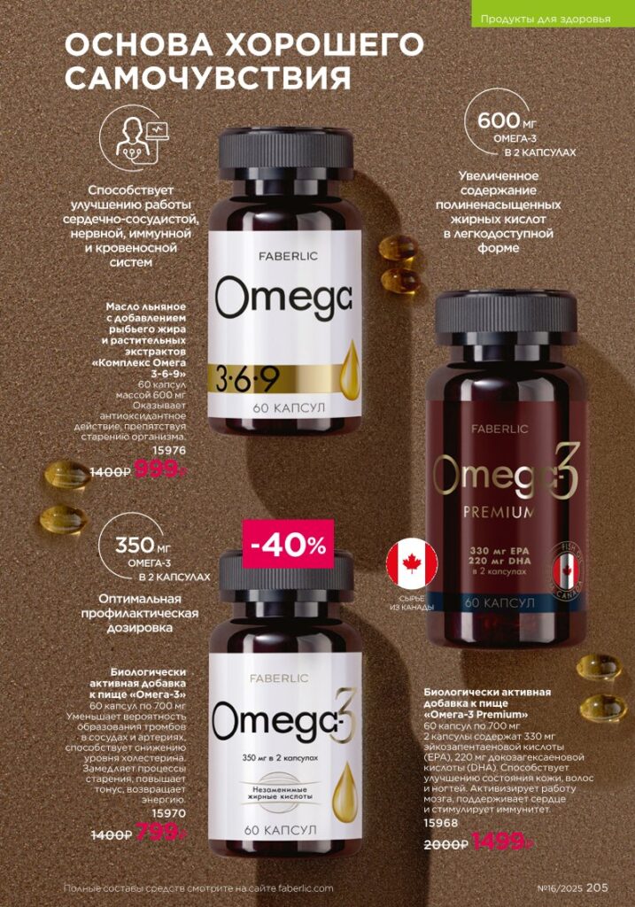 Продукты для здоровья — Коктейли Wellness. каталог Faberlic 16/2025, стр. 205